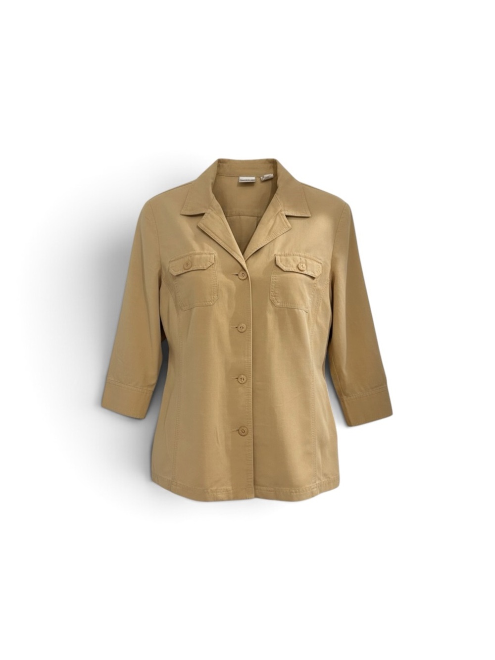 Emma James Liz Claiborne Khaki Utility Button-Front Jacket